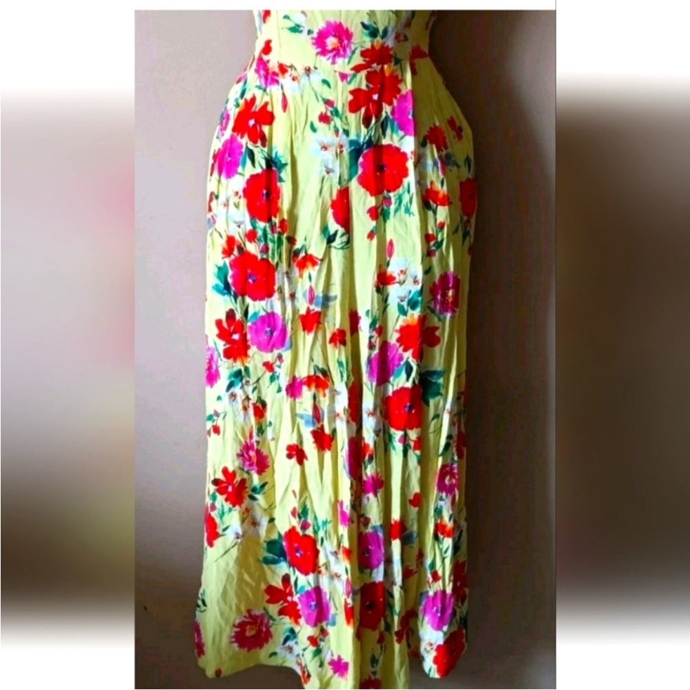 Yumi Kim Yellow Floral Wide Leg Jumpsuit $218 Retail Size M - Picture 4 of 5